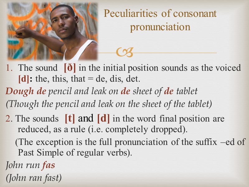 The sound  [ð] in the initial position sounds as the voiced  [d]: